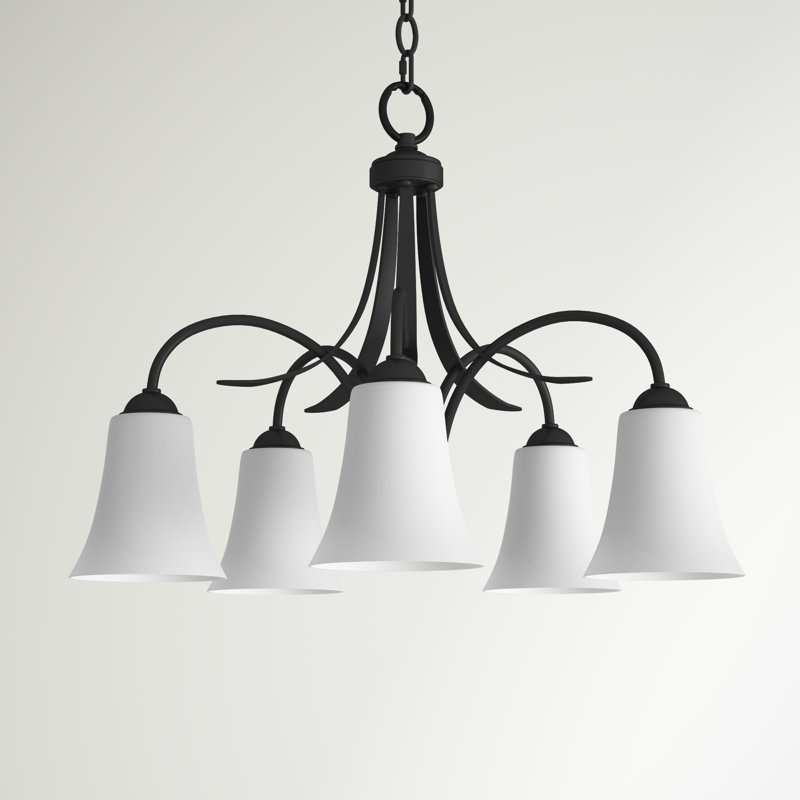5 - Light Dimmable Classic / Traditional Chandelier, Black