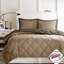 Édredon 3 m - rembourré, 2 taies décoratives, réversible, chaud, lavable à la machine, matelassé en diamant doux et confortable, chaud-119104534-119104535