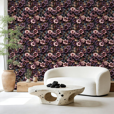 Papier peint adhésif floral à l'huile et à l'aquarelle floral floral l 23,6 po x H 118 po Papier peint adhésif auto-adhésif amovible pour les armoires de chambre de bébé