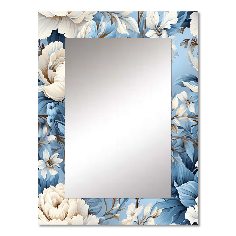 Motif victorien Leblanc Ethereal Rococo Flourish - miroir décoratif floral, 32 po x 24 po