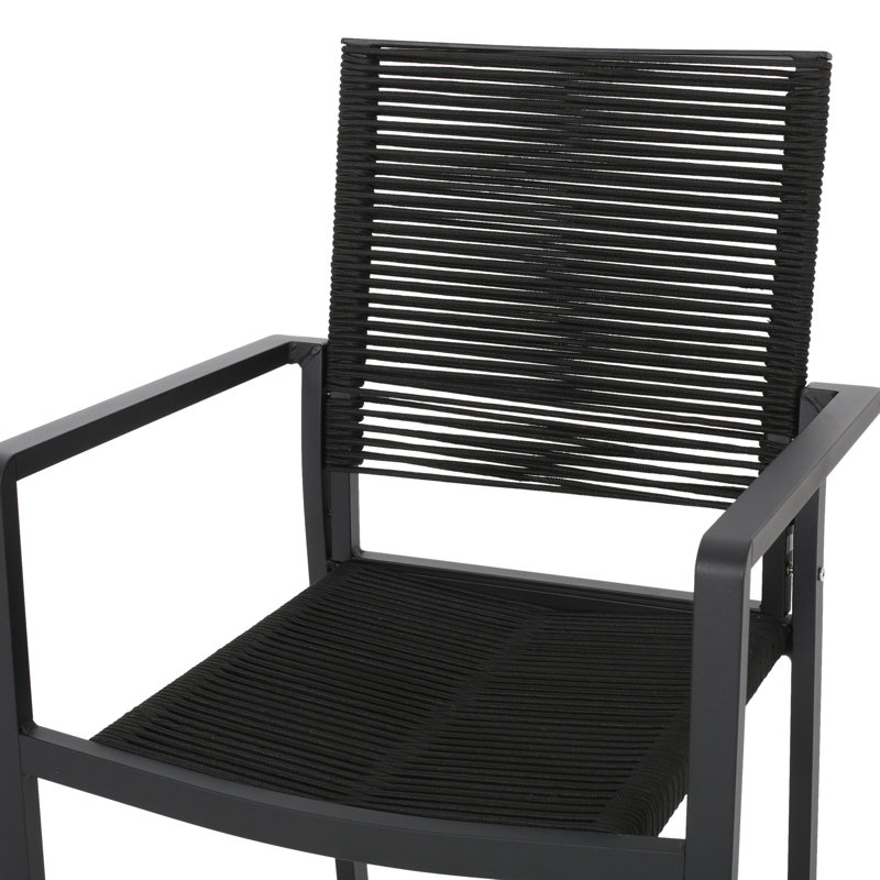 Hussain Rectangular 6 - Person 70 long Dining Set, Black/Gray