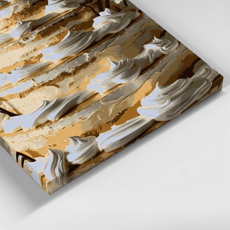 Desserts Vanilla cake Beige Canvas Wall Art