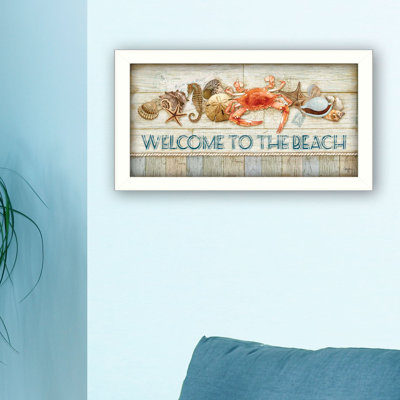 «Welcome to the Beach», reproduction d'impression encadrée