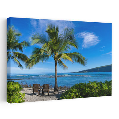 Paysage tropical avec palmiers, Keei Beach, baie de Kealakekua, Hawaï, États-Unis, paysage contemporain, art mural