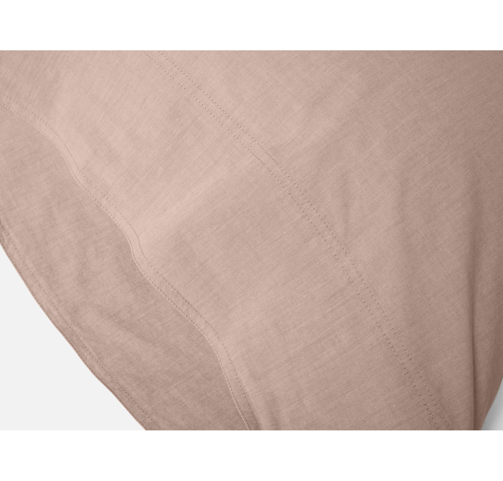 Crinkled 100% Cotton Percale Pillowcase - Set of 2, Standard/Queen Pillowcase, Praline Chambray