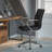 Mid-Back Designer Upholstered Swivel Executive Office Chair with Armrests-1860959584-1860959590
