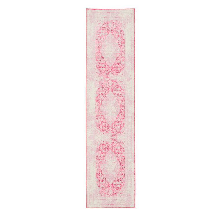 Lofland Oriental Medallion Pink Area Rug