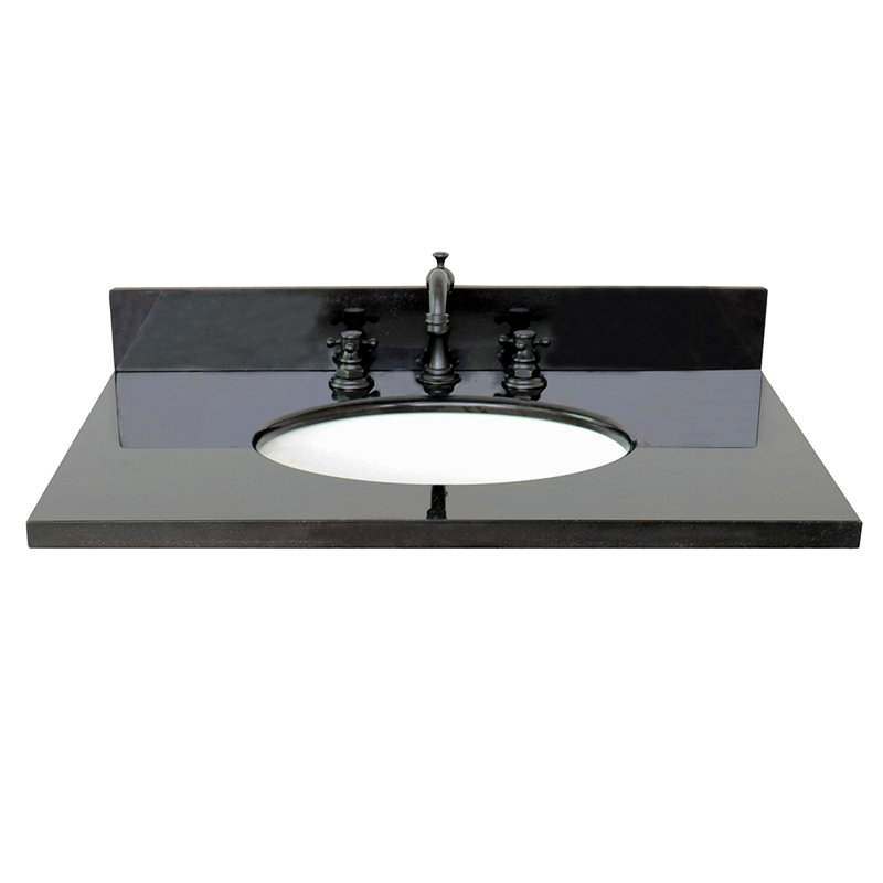 31'' Black Galaxy Granite Vanity Top with White Ceramic Undermount Sink