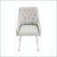 Chaise de salle à manger capitonnée en cuir avec dossier à losanges et poignée en métal - ensemble de 2-129041757-129041759-129041761