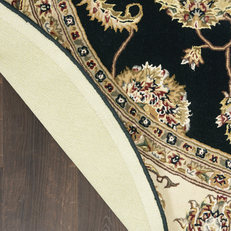 Tapis noir Corina, Ovale 7 pi 6 po x 9 pi 6 po