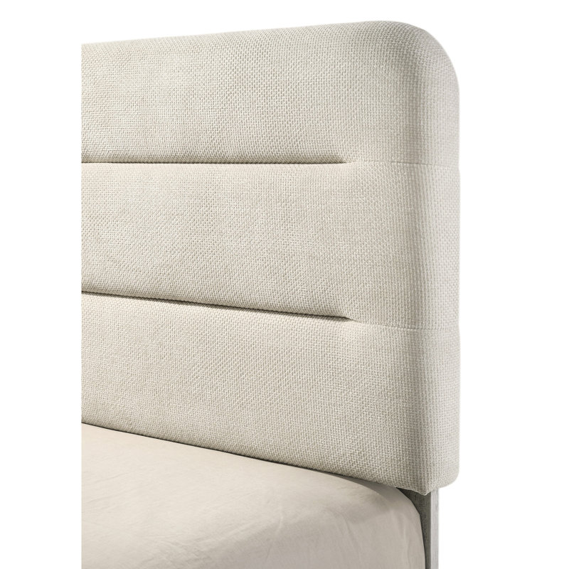 Style contemporain, très grand lit, lit à panneaux, revêtement, blanc antique, bois, conception de revêtement pour chambre à coucher, chambre à coucher, structure en bois, sommier requis
