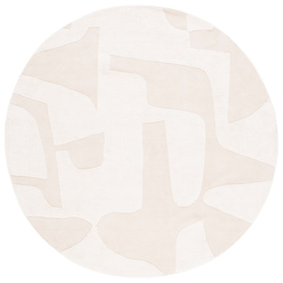 Sarya Ivory Hand-Woven Abstract Rug