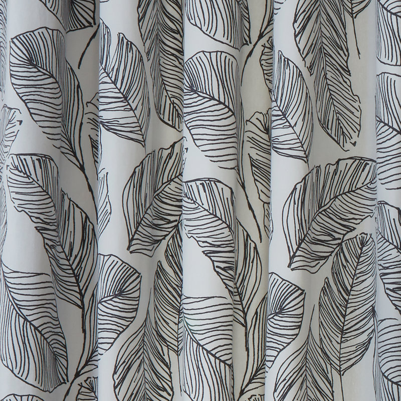 Matteo Cotton Semi Sheer Curtain Pair, Width 168 x Drop 183 cm, Black