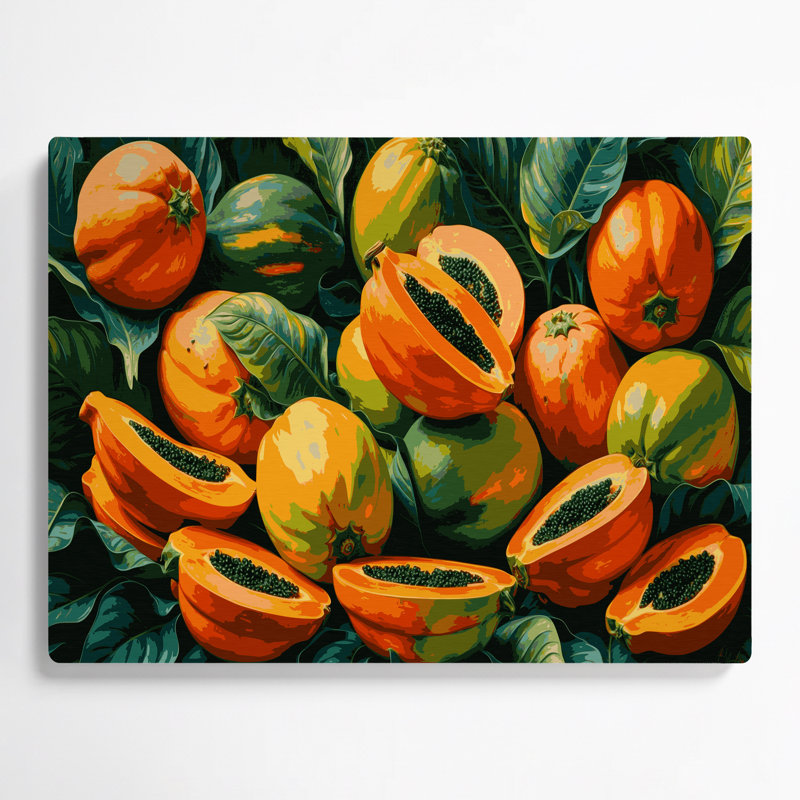 Fruit, papaye brune, art mural en métal, H 11 po x l 14 po
