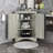 Adjustable Shelves Triangle Cabinet In Oak - With Bathroom-1567580787