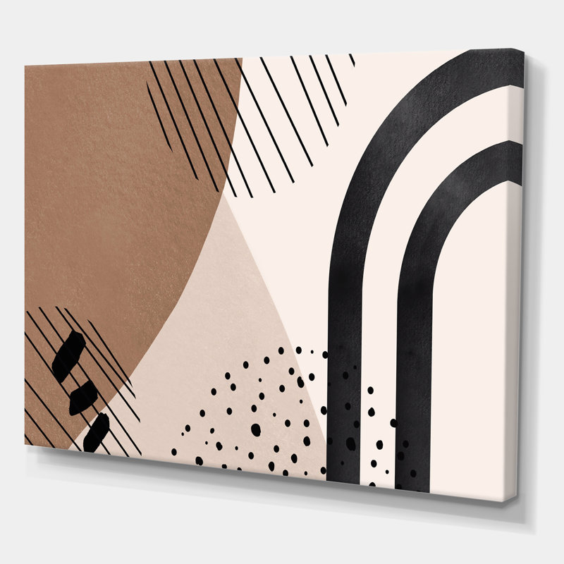 «Abstract Shapes In Terracotta And Ivory Shapes I», reproduction sur toile tendue, H 16 po x l 32 po x p 1 po