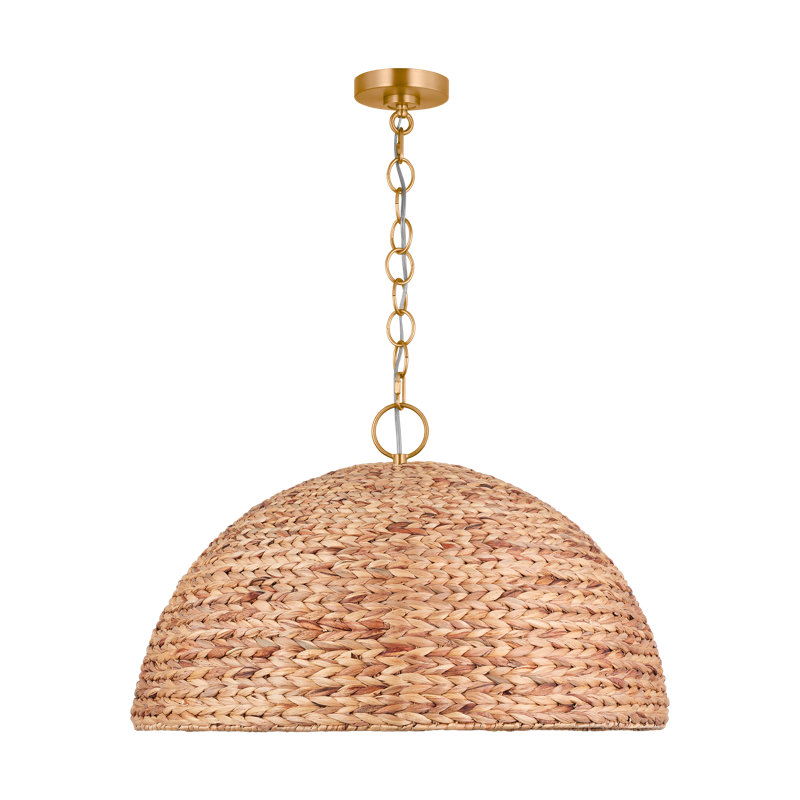 Cay 3 - Light Burnished Brass Dome Pendant, 22.75" H x 36" W x 36" D