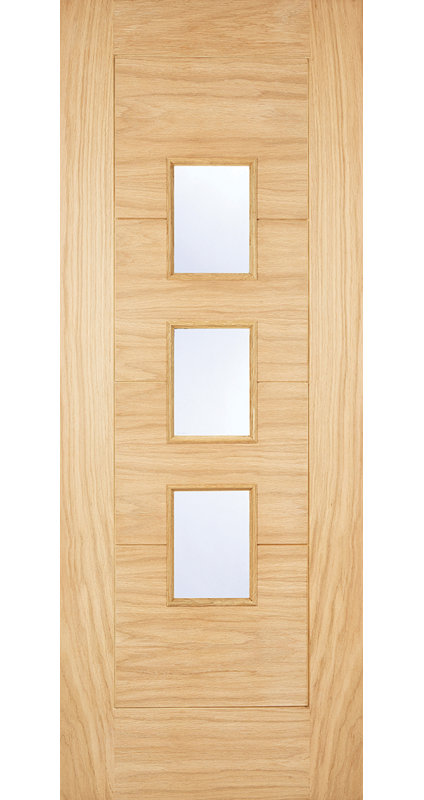 Arta 3L Glazed Oak External Door, 2032mm H x 813mm W x 44mm D