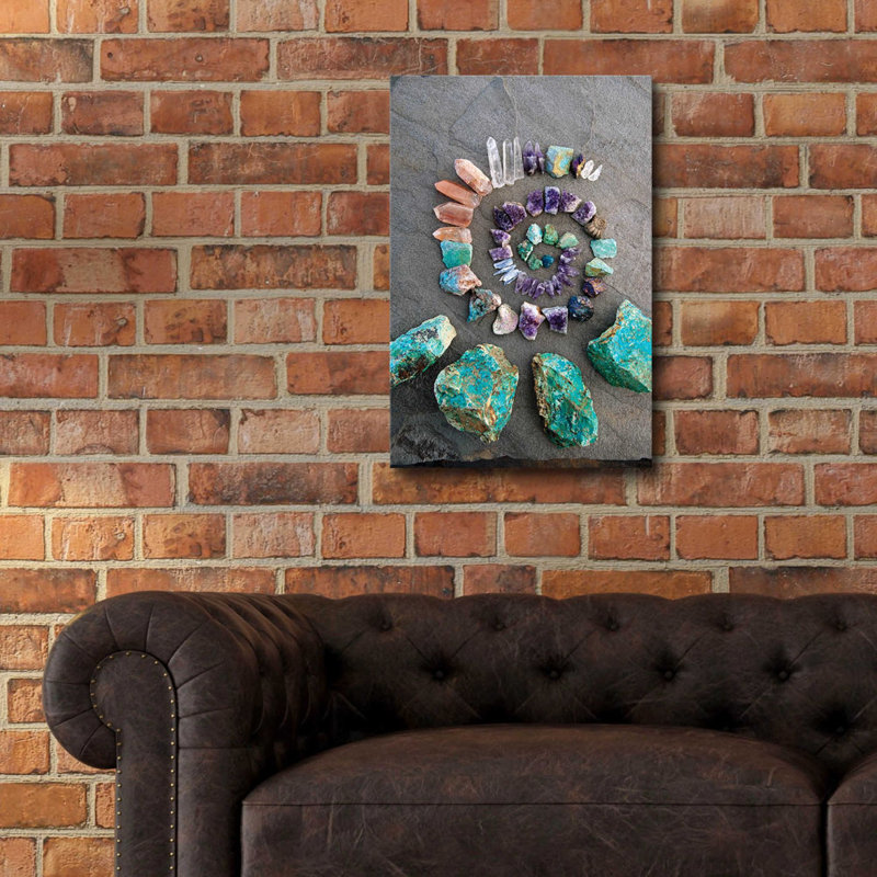 «Reiki Energy Crystal Spiral» par Elena Ray, art mural en verre acrylique, L 16 po x H 24 po
