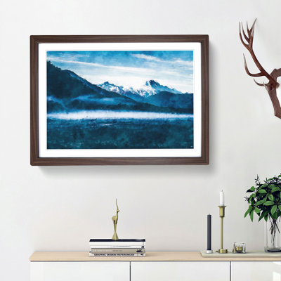 Snow Covered Mountains - Picture Frame Painting Print