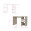Bureau d'ordinateur Odessa avec tiroir simple et armoires de rangement ouvertes, finition gris clair
