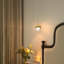 Luminaire à pédale sphérique en cristal 1 lumière DEL à 1 lumière au fini or titane pour chambre à coucher