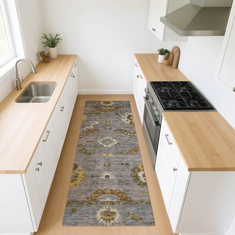 Machine Washable Indoor/Outdoor Kaczor ACN2229 Global Rug, Runner 2'3" x 7'6"