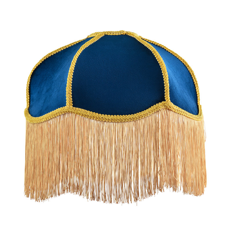 19cm H Fabric Empire Lamp Shade ( No Direct Attachment Method ) in Blue
