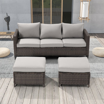 Raelee 3 - Person Patio Conversation Set with Cushions