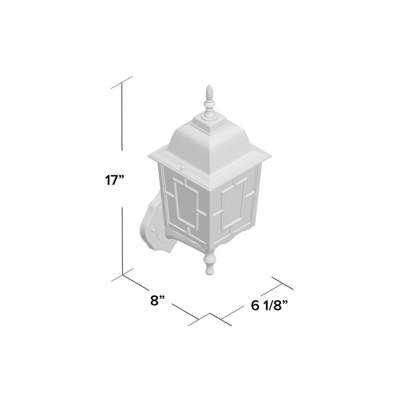Lanterne murale d'extérieur à 1 ampoule H 17 po Enloe, Blanc