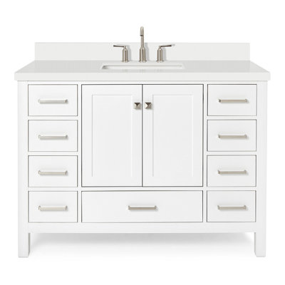 Cambridge 49'' Single Bathroom Vanity with White Quartz Top
