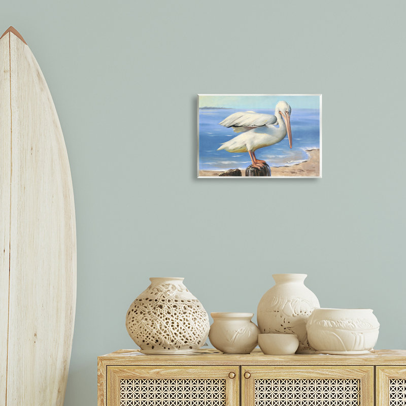 «Beach Scene Pelican» par D. Rust, H 10 po x l 15 po