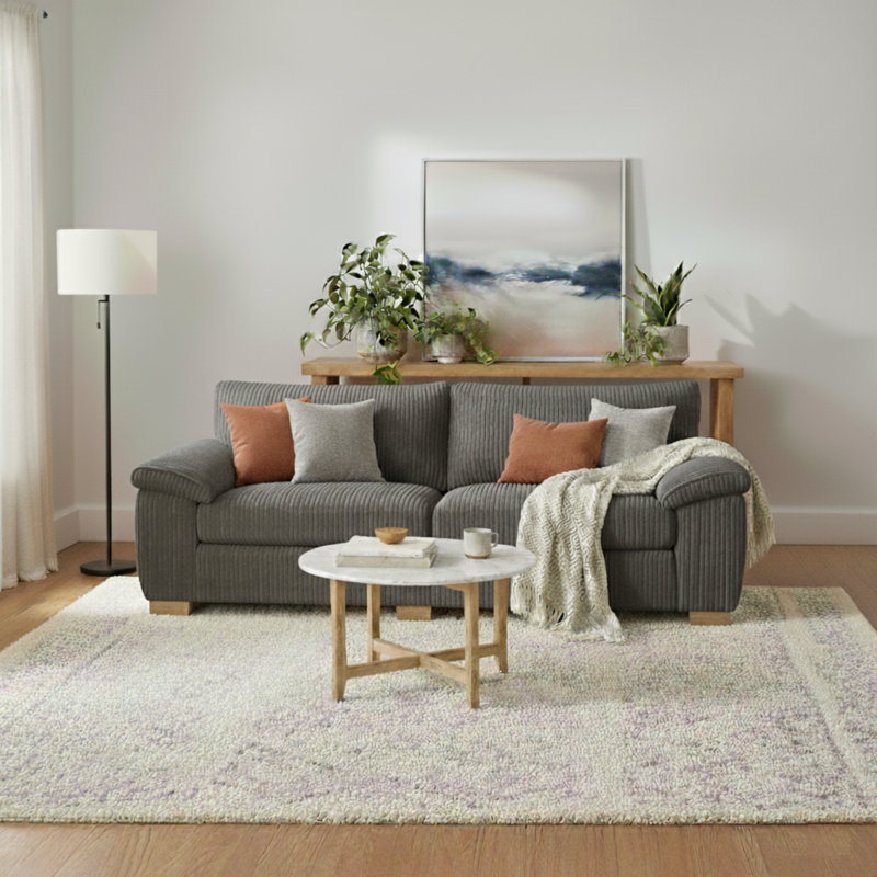 2 Seater Corduroy Sofa, Grey