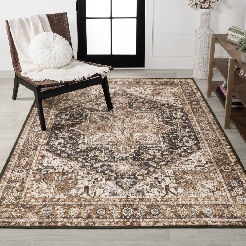Rectangle Area Rug with Non-Slip Backing, Rectangle 2'11" x 5'