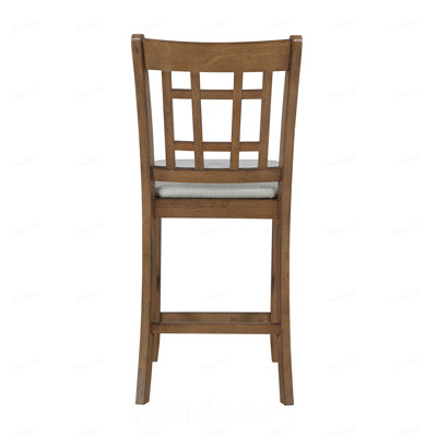 Ensemble de salle à manger à hauteur de comptoir brun 7 pièces Table ronde extensible ovale et chaises