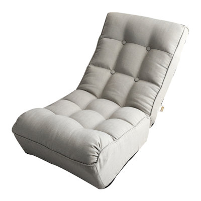 Folding Recliner - Space Efficient For Dorm Gray Metal Adjustable Back Reclining Chair Dormitory, Linen Filled Saving