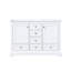 48 po L x P 22 po, meuble-lavabo double blanc avec tiroirs et armoires à fermeture en douceur pour une utilisation silencieuse, deux espaces de rangement intérieurs, six tiroirs, une tablette ouverte, entièrement en bois massif E0 contreplaqué