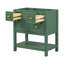 30'' Bathroom Vanity, Freestanding Single Vanity with 5 Drawers, Solid Wood Frame Storage Cabinet, Green, Sink Not Included