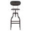 Hiliritas Swivel Bamboo Solid Wood Adjustable Height Bar Stool with Steel Frame-17259534