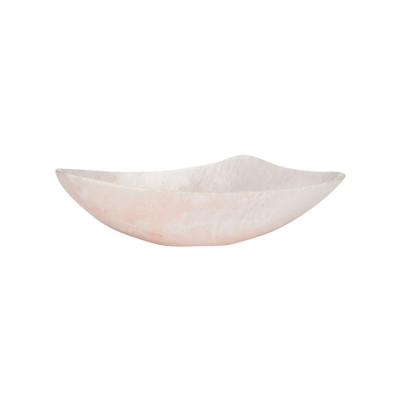 Bucolic Decorative Bowl, 4.25" H x 16" W x 6.75" D, Pink
