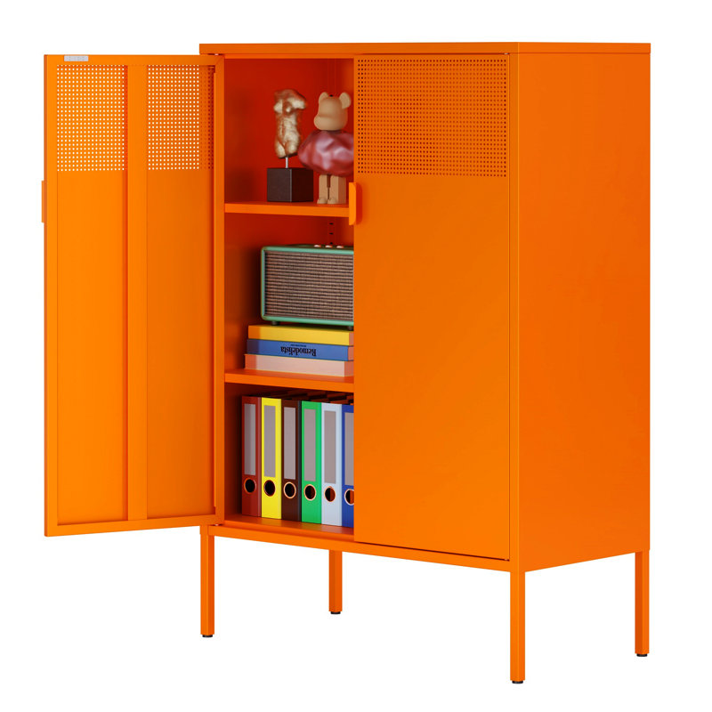 Armoire de rangement à 3 tablettes Leslly, Orange