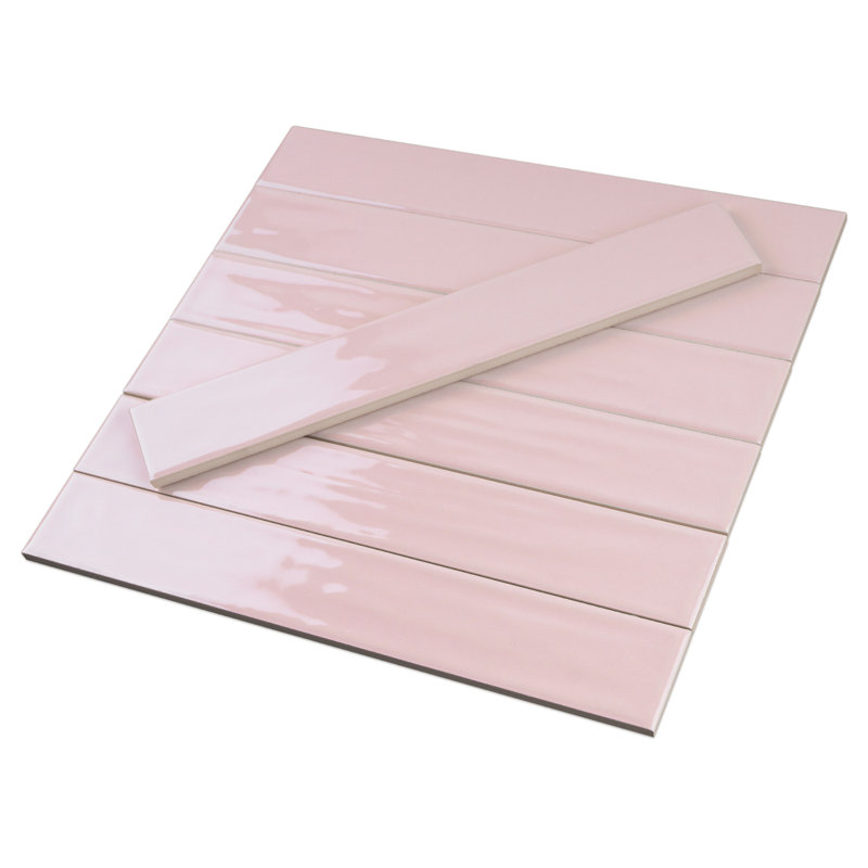 Carrelage mural en céramique polie Nova 1,97 po x 11,81 po Nova, Rose rosé