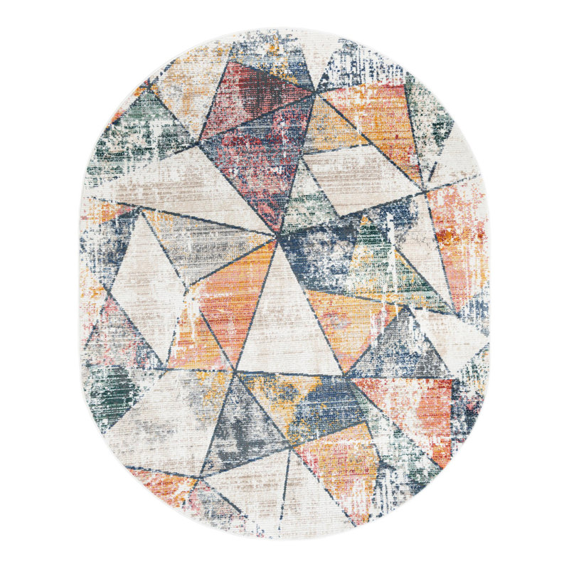 Caparro Geometric Rug, Oval 7'10" x 10'2"