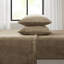 4 draps très grand taupe - 100% douillet et ultra doux avec des draps-housses 2 taies d'oreiller brossées des deux côtés Lavable à la machine