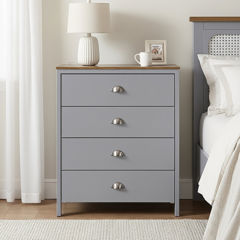  4 Drawer Chest, Cool Grey