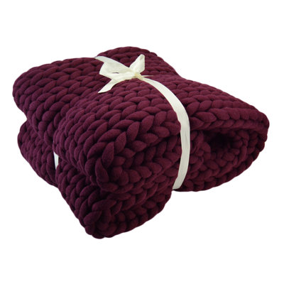 Maxine Acrylic Chunky Knit Throw Blanket