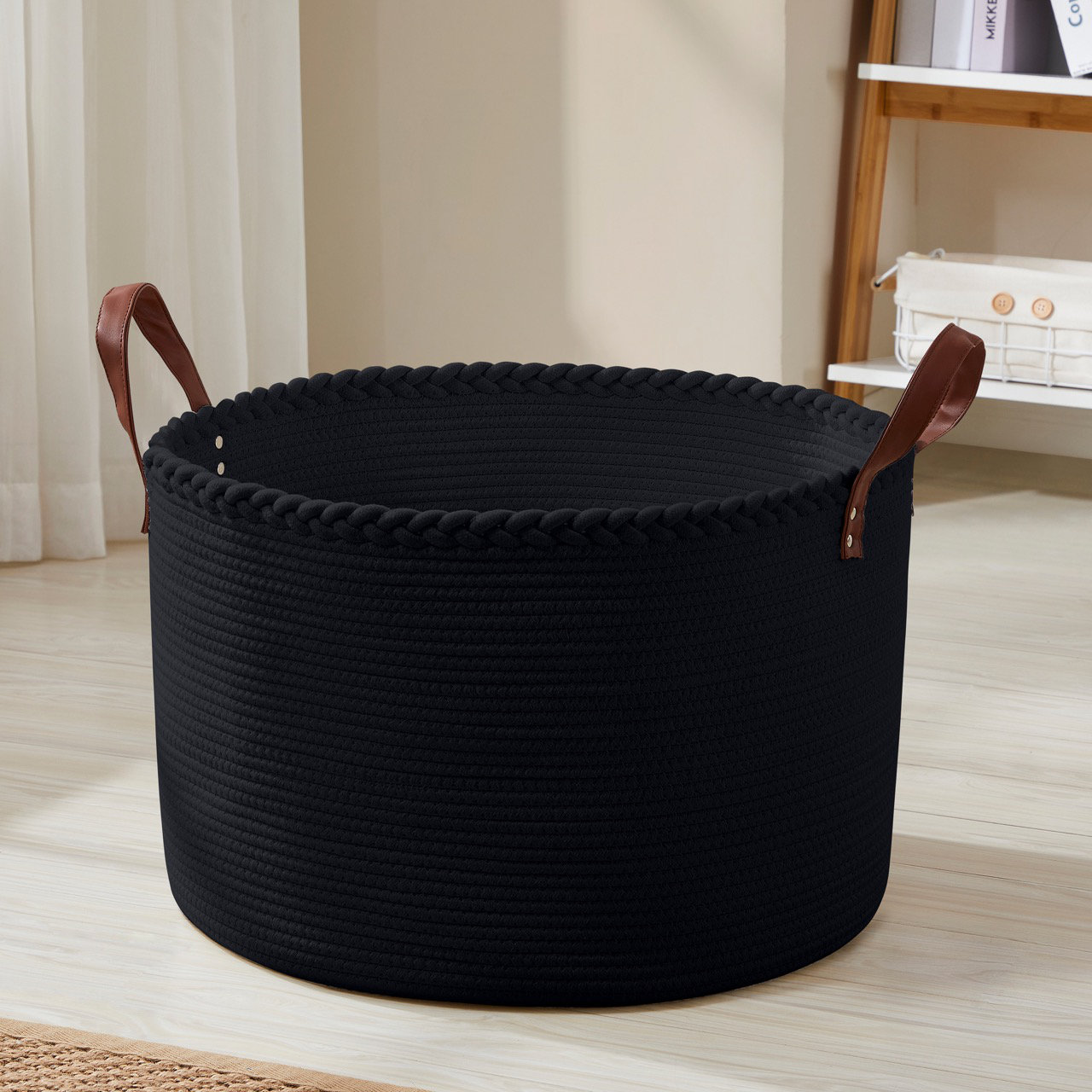 https://assets.wfcdn.com/im/89768367/compr-r85/2229/222969627/xlarge-round-cotton-rope-storage-basket-bin-organizer-laundry-hamper-with-leather-handles-21-x-21-x-14-extra-large-blanket-woven-toy-basket-for-baby-nursery.jpg
