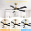 Ventilateur de plafond de 52 pouces à 5 pales avec lumière DEL, télécommande, fonctionnement silencieux DC-178066724