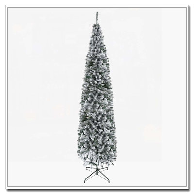 Arbre de Noël artificiel mince enneigé 9 pi de hauteur 9 pi