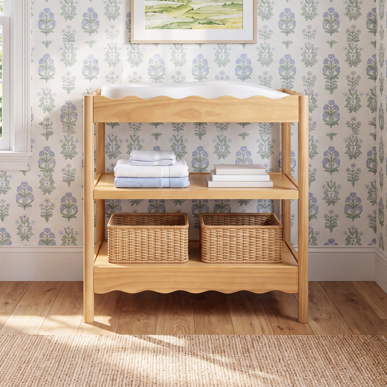 Swell Solid Wood Changing Table, Yellow